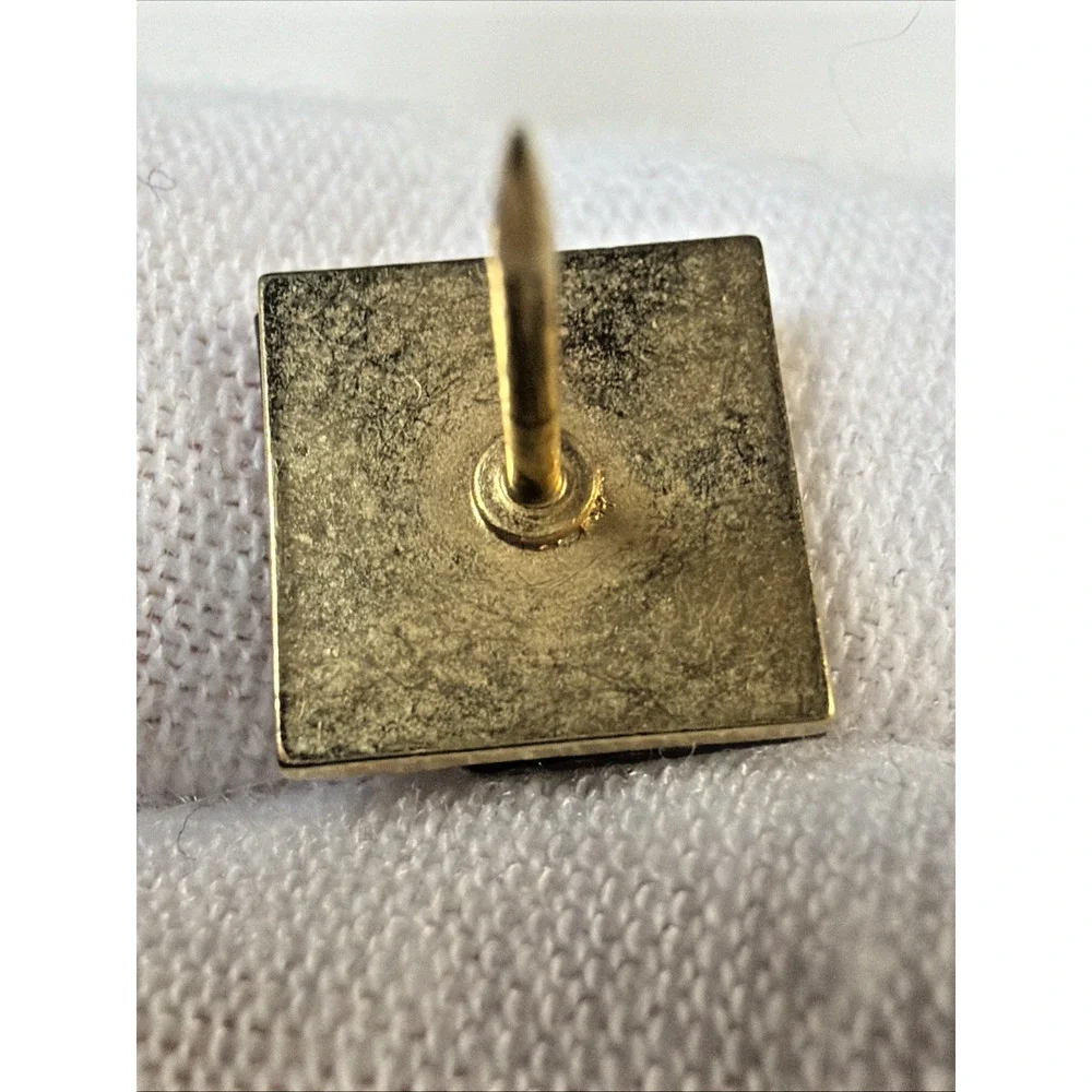 Vintage Pierre Cardin Square Black Lined Gold Tone Tie Bar Pin Tack